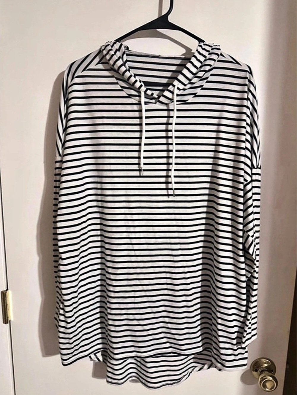 SHEIN Striped Tunic in White & Black Size XL